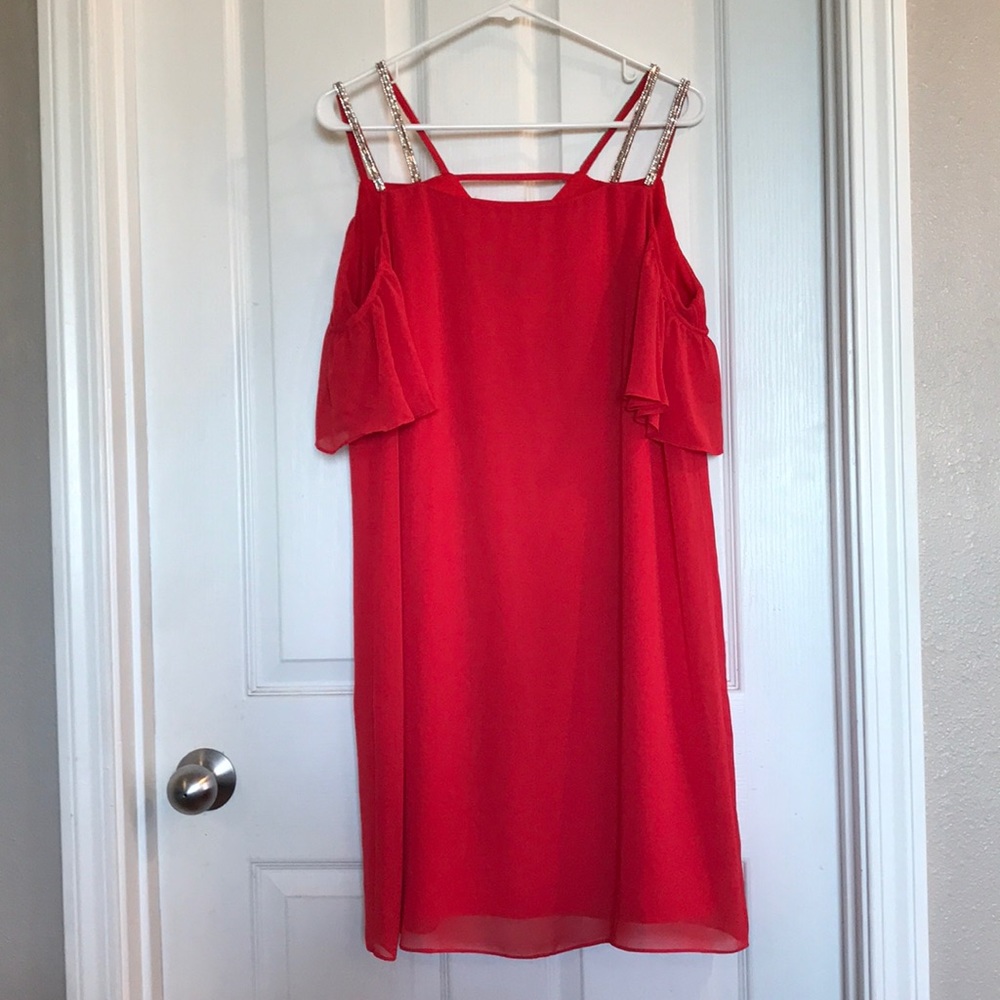 Coral cocktail dress